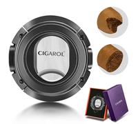 CIGAROL Cigar Cutter, Dual Blades - V-Cut & Straight Cut with Gift Box, Stainless Steel Guillotine Cutter for Most Cuban Cigar Sizes Portable Travel Size One-Handed Use Cigar Accessories (Black)