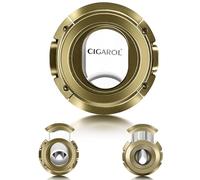 CIGAROL Cigar Cutter, Dual Blades - V-Cut & Straight Cut with Gift Box, Stainless Steel Guillotine Cutter for Most Cuban Cigar Sizes Portable Travel Size One-Handed Use Cigar Accessories (Golden)