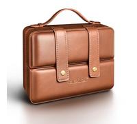 Cigarol Cigar Humidor, Leather Cedar Wood Lined Cigar Case, Portable Travel Humidor Cigar Box with Humidifier and Handbag, Double-Opening Cigar Box for 7 Cuban Cigars, Great Gifts for Men