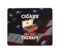 Cigars Are My Therapy Mouse Mat Stitched Edge Mousepad Portable Mouse Pads For Home Gaming Work 25X30Cm
