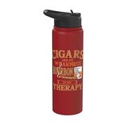 Cigars are My Weakness Bourbon is My Therapy Smoker Whiskey Stainless Steel Insulated Water Bottle