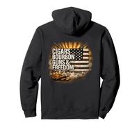 Cigars Bourbon Guns & Freedom Patriotic Vintage Design Pullover Hoodie