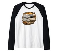Cigars Bourbon Guns & Freedom Patriotic Vintage Design Raglan Baseball Tee