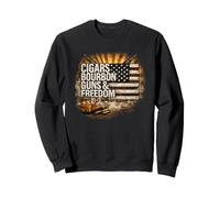 Cigars Bourbon Guns & Freedom Patriotic Vintage Design Sweatshirt