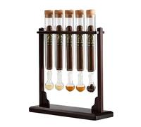 Cigars Flavour Injector Humidifier, Glass Infuser Tubes with Hygrometer & Airtight Caps, Handmade Wooden Aromatherapy Base Display for Cigars Lovers & Home Bar Décor