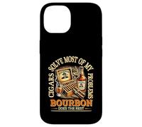 Cigars Solve Most Of My Problems Bourbon Does The Rest Drink Case for iPhone 14