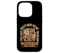 Cigars Solve Most Of My Problems Bourbon Does The Rest Drink Case for iPhone 14 Pro