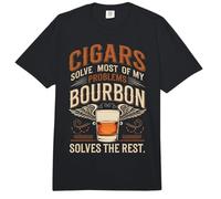 Cigars Solve Most of My Problems Bourbon Solves The Rest Comfort Colors Adult Heavyweight T-Shirt