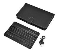 cigemay 2 in 1 Flip Case Cover Bluetooth Keyboard,Detachable Wireless Bluetooth 3.0 Keyboard Premium PU leather Folio Stand Case Cover for iOS/Android Phones Laptop(Black)