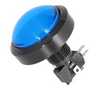 cigemay 60mm Big Convex Button for Claw Game Crane Machine, Replacement Button with 2 Foot Switch/LED Light for Crane Machine Game Console(blue)