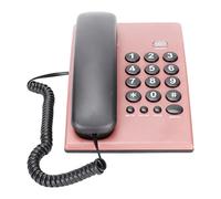 cigemay KX-T504 Desk Telephones Landline, Multi Functional Battery Free Corded Telephone with Pause/Mute/Hold/Redial, for Office Hotel Living Room(pink)