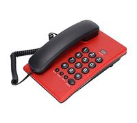 cigemay KX-T504 Desk Telephones Landline, Multi Functional Battery Free Corded Telephone with Pause/Mute/Hold/Redial, for Office Hotel Living Room(red)