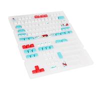 cigemay Replacement Individual Key Cap Set, 110pcs PBT Heat Sublimation Keycaps with Cute Blue Pattern for Mechanical Keyboard, Universal Replace Mechanical Keycaps