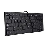 cigemay Spanish keyboard, portable 78-key wired black desktop computer with ultra-thin mini USB industrial silent business keyboard, plug and play, simple and