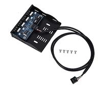 cigemay USB HUB Front Panel with 4 USB2.0 Ports, 3.5 Inch Multport Panel Floppy Bay 9 Pin to 4 Interface USB 2.0 HUB, DIY Computer Expansion Board, Replacement PC Parts for Desktop
