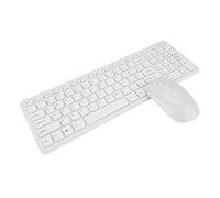 cigemay Wireless Keyboard and Mouse Set, 2.4G Ultra-Thin Keyboard with 108 Keys, Suitable for PC/Laptop/Smart TV (White)