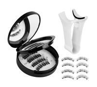 Ciglia Finte Naturali Corte - Lashes Occhi Di Gatto Wispies Corte - Ciglia Magnetiche Naturali Impermeabili Con Applicatore,Forniture Per Trucco Portatili A 2 Coppie, Ciglia False Per Casa, Studio