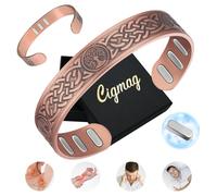 Cigmag Copper Magnetic Bracelet for Men with 9 Strong 5000 Gauss Magnets, Adjustable 99% Pure Copper (Lotus Tree of Life)