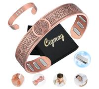 Cigmag Men's Copper Bracelet with 9 Strong 5000 Gauss Magnets Adjustable 99% Pure Copper Viking Sun Moon Tree of Life