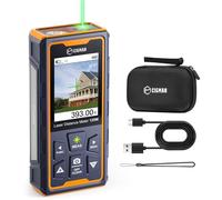 CIGMAN Bilateral Laser Measure Device, 120m/393ft Laser Distance Meter, LCD Display Level Bubble, Portable Laser Measurement Tool, High Accuracy Laser Tool, Rechargeable Battery Built-in