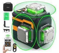 CIGMAN Bluetooth Wireless Green Laser Level, Remote Control by APP, Self Leveling Laser Level with 3x360°, Cross Line Laser Level Tool Horizontal/Vertical Line, with Rotary Stand, Carry Bag