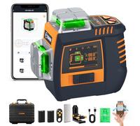 CIGMAN Gesture-Control Laser Level with Side Screen Display, 3×360° Green Self-Levelling Lines, Hand-Gesture Line & Brightness Control, Strobe Mode, 2 Li-ion Batteries, Bluetooth App Remote