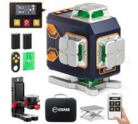 CIGMAN Green Laser Level, 4x360° Self Leveling, APP Control, for DIY&Home | Laser Spirit Level, High Accuracy & Visibility, LCD Screen, 2 Li-ion Batteries, Remote Control, Rotary Stand, Construction