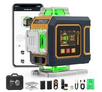 CIGMAN Green Laser Level, 4x360° Self-Levelling, Side Screen Display | Laser Spirit Level, APP&Remote Control, 2 Li-ion Batteries, Hard Carry Case, High Accuracy, Construction&DIY Home Improvement
