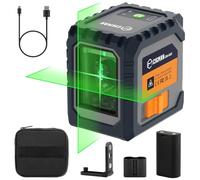 CIGMAN Green Laser Level, Self-Leveling Cross Line Laser, 30M Working Distance (Up to 50M with Detector), Rechargeable Battery Built-in, Button Control Laser