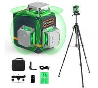 CIGMAN Green Laser Level with 1.42M Tripod, 3x360° Self Leveling, DIY&Home | 3D Laser Spirit Level, High Visibility, Manual&Pulse Mode, Remote Control, Rechargeable, Magnetic Rotary Stand, Construction