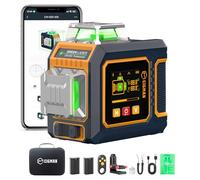 CIGMAN Green Laser Level with Side Screen Display, 3x360° Self-Levelling | Laser Spirit Level, APP & Remote Control, 2 Li-ion Batteries, IP54, High Accuracy, Construction, Tiling&DIY Home Improvement