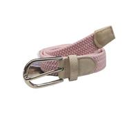 CIGPKLO Canvas Belt No-punching Belt Women's Hundred Matching Jeans Elastic Pin Buckle Student Lazy Cloth Canvas Braided(Pink)