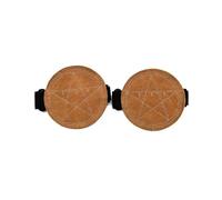 CIGPKLO Gym Hand Grips 1Pair Cowhide Weightlifting Grip Pads Round Shape Gym Workout Gloves for Weight Lifting Cross Deadlift Palm Protection(M)