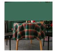 CIGPKLO Round Table Cloth Decoration Round Tablecloth Plaid Table Cover For Year Family Gathering Restaurant Party Dinner Home(Green,D120CM)