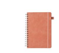 CIGPKLO Spiral Notebook 1 Pcs A5 PU Leather Notebook Coil Students Loose Leaf Strap Notepad Book(Pink)