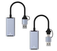 CIGTSICO USB A/C to Ethernet Adapter, Aluminum RJ45 Thunderbolt LAN Network Adapter for iPhone 15 Pro/Max, MacBook Pro/Air, iPad, Laptop, Switch