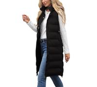 Ciguo Womens Long Gilets Ladies Body Warmer Sleeveless Vests Zip Up Outwear Jacket