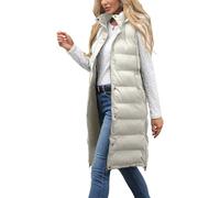 Ciguo Womens Long Gilets Ladies Body Warmer Sleeveless Vests Zip Up Outwear Jacket