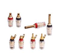 CIHATSLN 4pcs Brass Crystal Binding Post for Audio Speaker Amplifier, 4mm Banana Connector Terminals Connector(Small-Long)