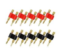 CIHATSLN 8pcs 8pcs Double Banana Plug Connector Gold Plated Speaker Plug Adapter Two Position Audio Cross Plug (8Pcs(4Pairs))