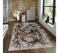 CIHCOHOME Jackson Pollock Artwork Rug for Living Room Bedroom Dining Home Office Modern Abstract Area Rug with Rubber Backing Farmhouse Decor 140x200cm