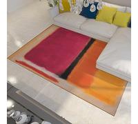 CIHCOHOME Mark Rothko Art Style Red and Orange Indoor Area Rug with Rubber Backing Easy-Cleaning High Traffic Bedroom Living Room Decorate 120x170cm