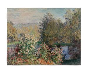 CIHCOHOME Monet Giverny Garden Area Rug, 100x150cm Lush Floral Landscape Carpet for Living Room Bedroom Dining Room, Impressionist Botanical Artwork, Soft Low Pile, Non Slip, Machine Washable