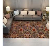 CIHCOHOME Willam Morris Style Area Rugs for Bedroom Vintage Tradition Red Flower Decor Carpet for Living Room Aesthetics Decor Art Lovers Gift Rug 90x120cm