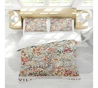 CIHCOHOME William Morris Style Duvet Cover Floral Bedding Set for Bedroom Vintage Luxury Duvet Cover with Hidden Zipper Luxury Soft Super king（260cmx220cm）