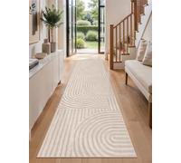 Ciicool Long 8ft Hallway Runner Rug,Beige Solid Color Kitchen Area Rugs