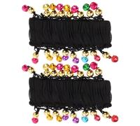 Ciieeo 1 Pair Belly Dance Bracelets with Bell for Women, Delicate Polyester Material, Washable Wrist with Chic Design, for Belly Dance and Theme Party Accessories