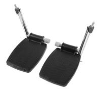 Ciieeo 1 Pair Heavy Duty Wheelchair Footrest Pedal Thickened ABS Plastic Foldable Metal Frame, Universal Stable Elevating Footplates for Elderly Patient Wheelchair Replacement