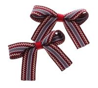 Ciieeo 1 Pair Red Ribbon Bow Hair Clips for Women and Securing Bangs and Keeping Hair in Place Adorable Ethnic Style for Weddings and Everyday Wear