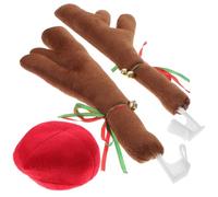 Ciieeo 1 Set Christmas Car Decoration Reindeer Antler and Nose Adornment for Holiday Cheer Easy to Install Auto Accessories for Festive Vehicle Decoration
